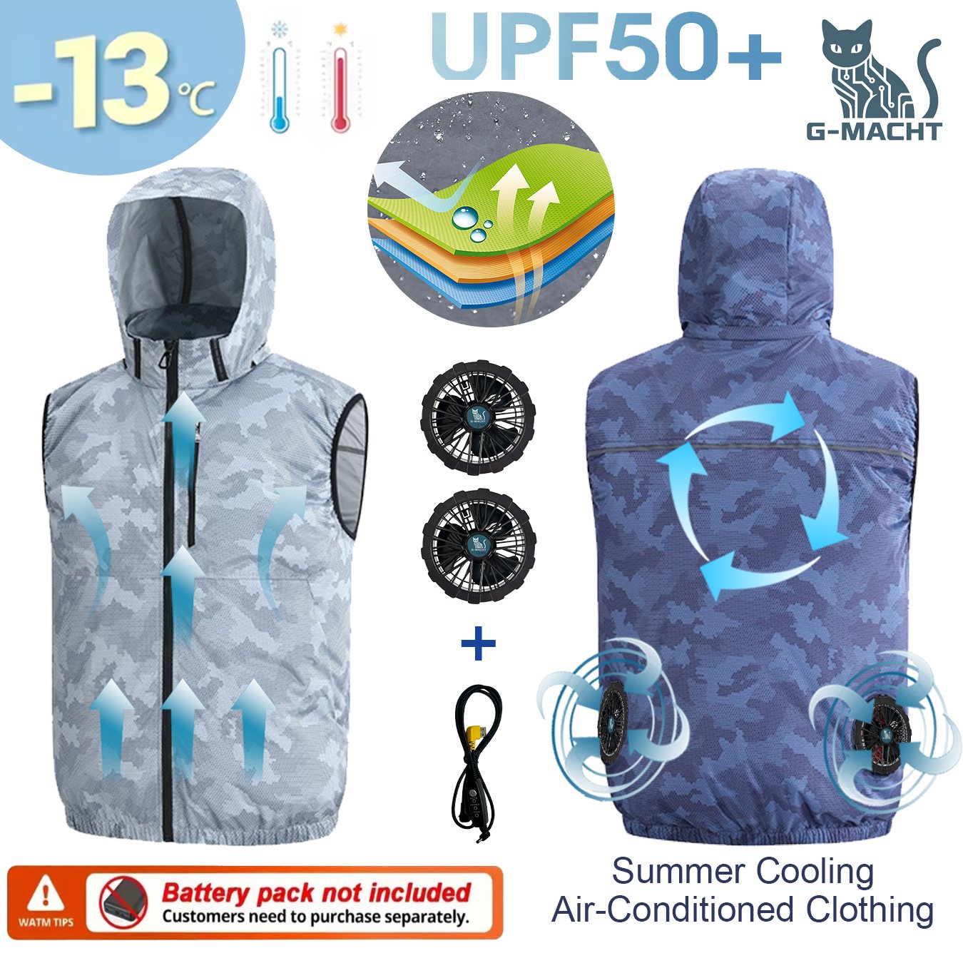 Outdoor Sport Brand Jacket - 여름 스포츠 12V/5V 팬 에어컨 쿨