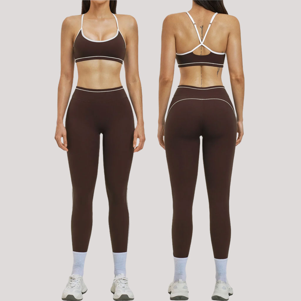 Outdoor Sport Outfit - 새로운 누드 느낌 스포츠 세트 여성