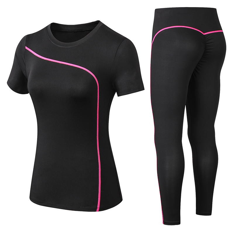 요가 세트 빠른 건조 2 조각 여성 반팔 긴 바지 야외 - Outdoor Sport Outfit 리뷰 및 가격