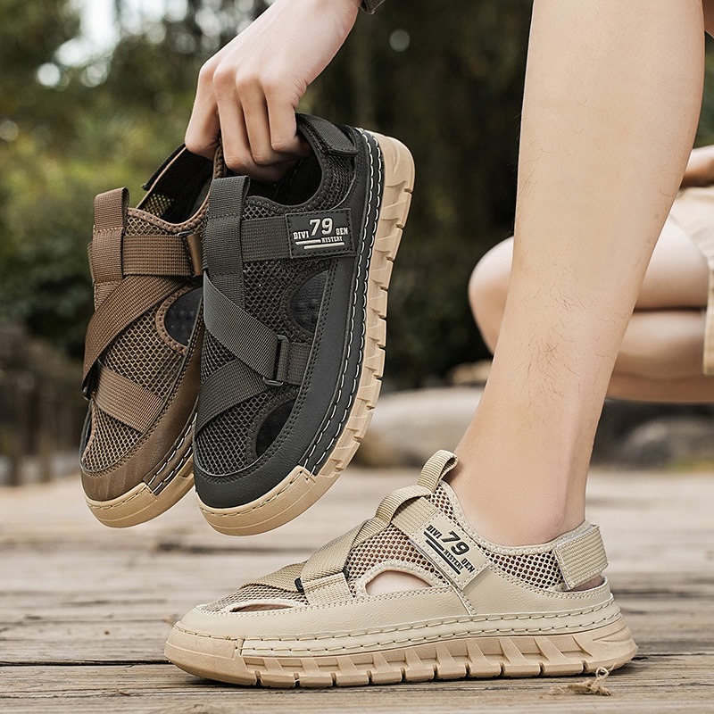 남성 샌들 여름 메쉬 통기성 속이 빈 샌들 패션 야외  - Outdoor Sport Outfit 리뷰 및 가격