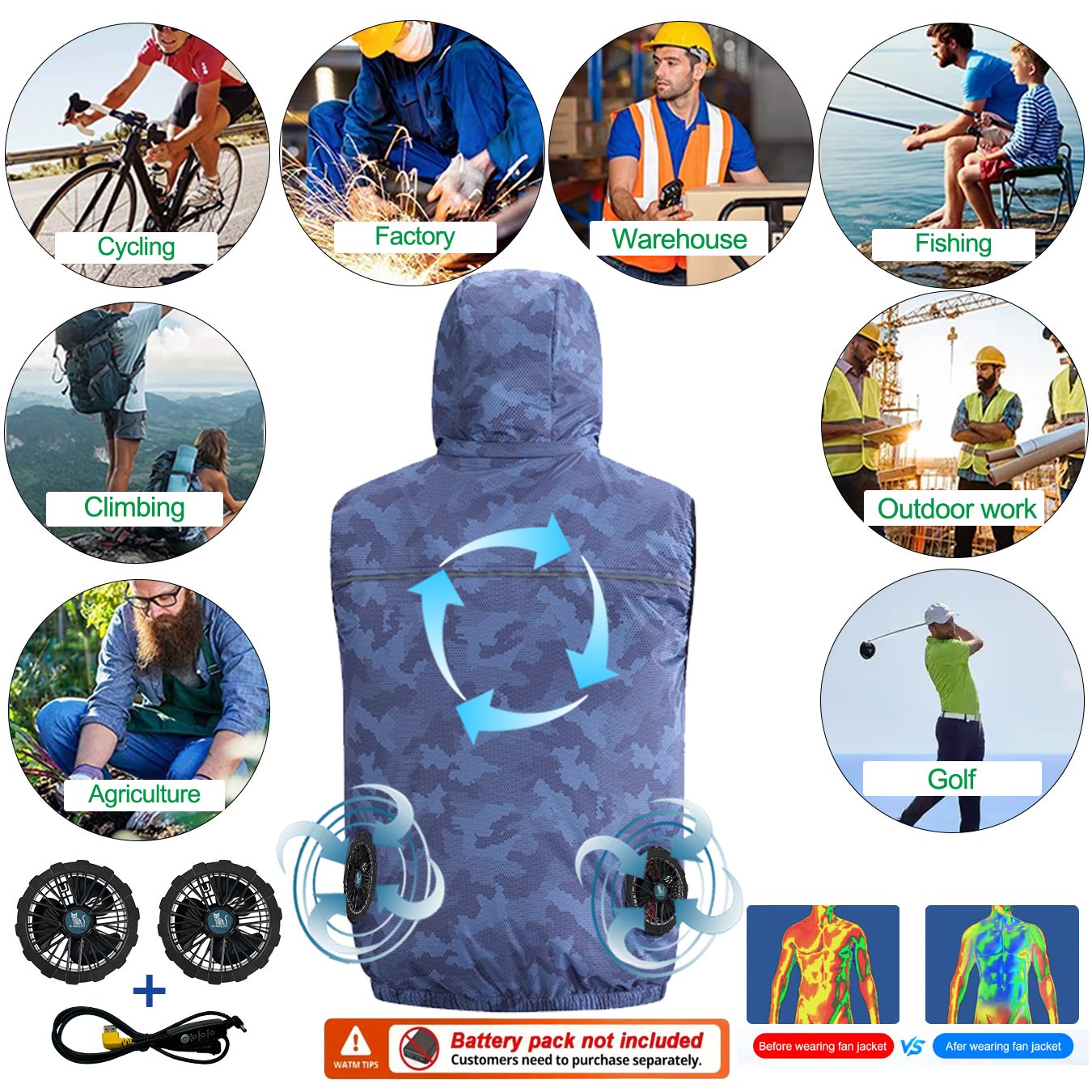여름 스포츠 12V/5V 팬 에어컨 쿨 남녀 여행용 초 - Outdoor Sport Brand Jacket 리뷰 및 가격